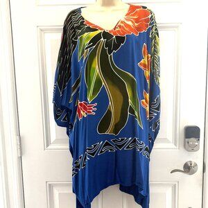 Blue Floral Cover Up by Island Planet